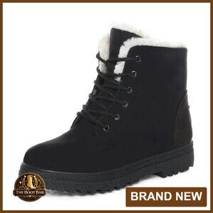 Women's Winter Snow Boots Fur Lined Non Slip Ankle Platform Lace Up